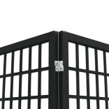 5 paneles fekete japán stílusú összecsukható paraván 200x170 cm