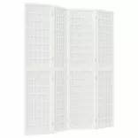 4 paneles fehér japán stílusú összecsukható paraván 160x170 cm