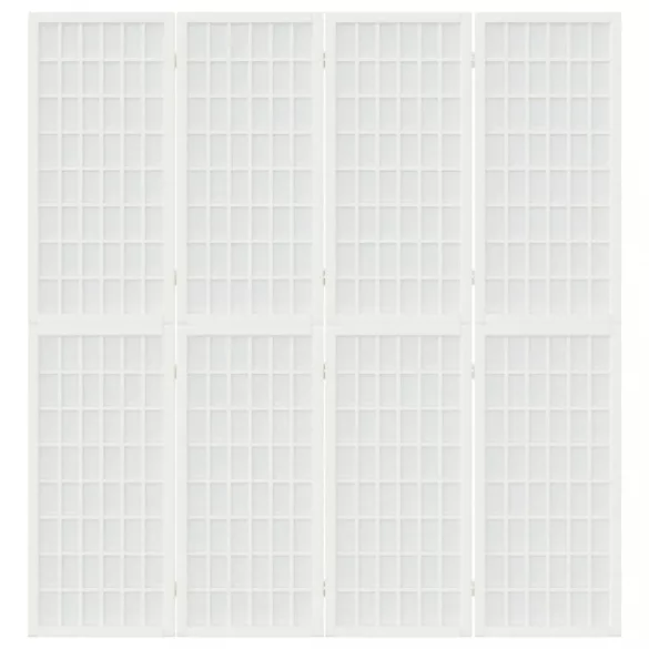 4 paneles fehér japán stílusú összecsukható paraván 160x170 cm