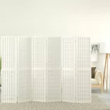 6-paneles fehér japán stílusú összecsukható paraván 240x170 cm