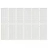 6-paneles fehér japán stílusú összecsukható paraván 240x170 cm