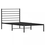 fekete fém ágykeret fejtámlával 75 x 190 cm