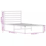 fekete fém ágykeret fejtámlával 80 x 200 cm