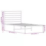 fekete fém ágykeret fejtámlával 107 x 203 cm