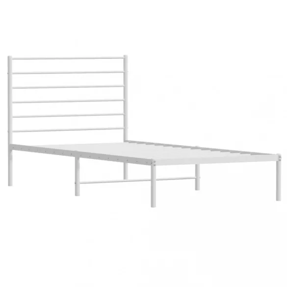 fehér fém ágykeret matrac nélkül fejtámlával 180 x 200 cm