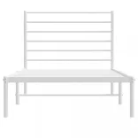 fehér fém ágykeret fejtámlával 90x200 cm