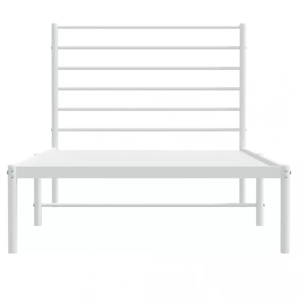 fehér fém ágykeret fejtámlával 90x200 cm