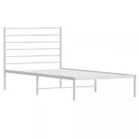 fehér fém ágykeret fejtámlával 100x190 cm