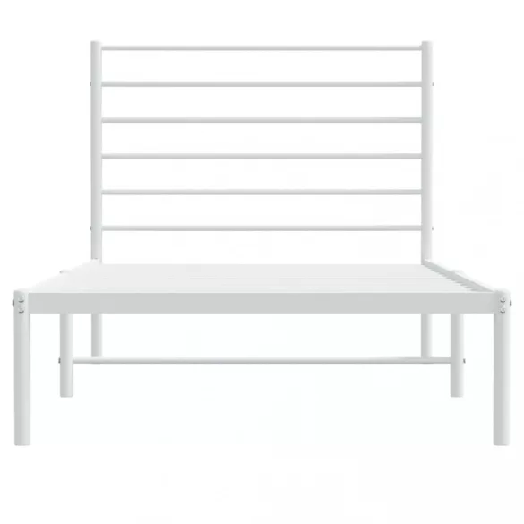 fehér fém ágykeret fejtámlával 100x190 cm