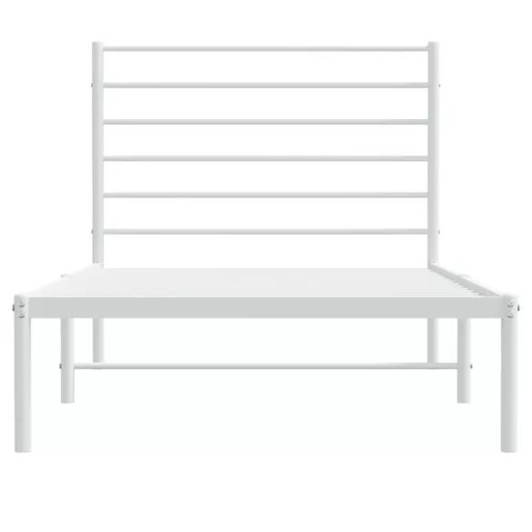 fehér fém ágykeret fejtámlával 100x200 cm