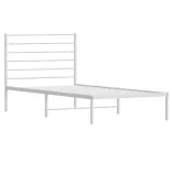 fehér fém ágykeret fejtámlával 107x203 cm