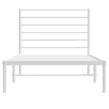 fehér fém ágykeret fejtámlával 107x203 cm