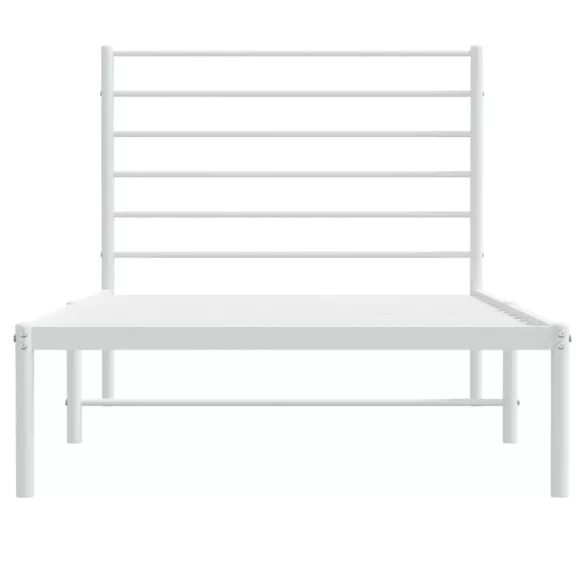 fehér fém ágykeret fejtámlával 107x203 cm