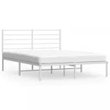 fehér fém ágykeret fejtámlával 120x190 cm