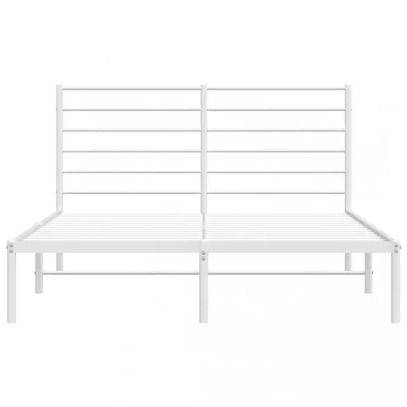fehér fém ágykeret fejtámlával 120x190 cm
