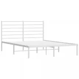 fehér fém ágykeret fejtámlával 135 x 190 cm