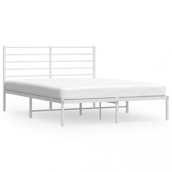 fehér fém ágykeret fejtámlával 160 x 200 cm
