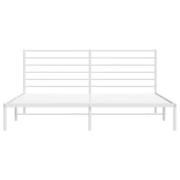 fehér fém ágykeret fejtámlával 183 x 213 cm