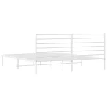 fehér fém ágykeret fejtámlával 183 x 213 cm