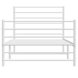 fehér fém ágykeret fej- és lábtámlával 90 x 190 cm