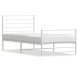 fehér fém ágykeret fej- és lábtámlával 100 x 190 cm