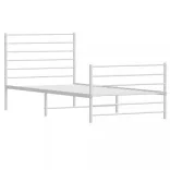 fehér fém ágykeret fej- és lábtámlával 107 x 203 cm