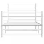 fehér fém ágykeret fej- és lábtámlával 107 x 203 cm