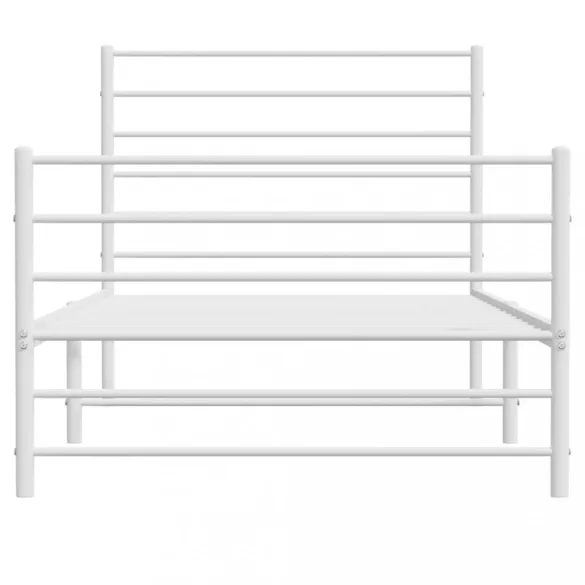 fehér fém ágykeret fej- és lábtámlával 107 x 203 cm