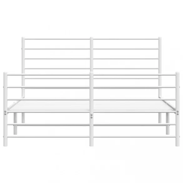 fehér fém ágykeret fej- és lábtámlával 120 x 190 cm