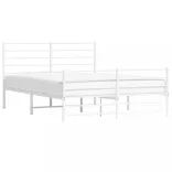 fehér fém ágykeret fej- és lábtámlával 135x190 cm
