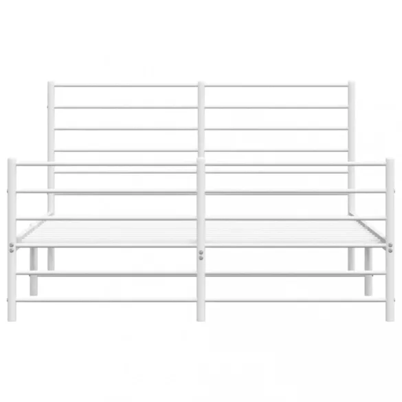fehér fém ágykeret fej- és lábtámlával 135x190 cm