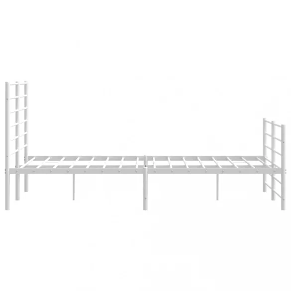 fehér fém ágykeret fej- és lábtámlával 135x190 cm