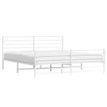 fehér fém ágykeret fej- és lábtámlával 193 x 203 cm