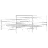 fehér fém ágykeret fej- és lábtámlával 193 x 203 cm