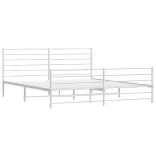 fehér fém ágykeret fej- és lábtámlával 200x200 cm