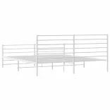 fehér fém ágykeret fej- és lábtámlával 200x200 cm