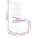 világosszürke bársony gombos szék magas háttámlával