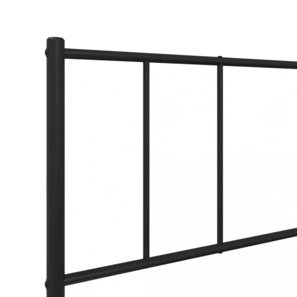 fekete fém ágykeret fejtámlával 100 x 200 cm