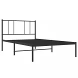fekete fém ágykeret fejtámlával 107 x 203 cm