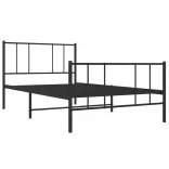 fekete fém ágykeret fej- és lábtámlával 80 x 200 cm