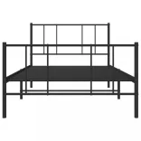 fekete fém ágykeret fej- és lábtámlával 80 x 200 cm