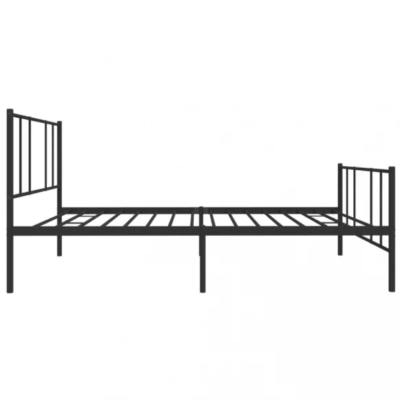 fekete fém ágykeret fej- és lábtámlával 107 x 203 cm