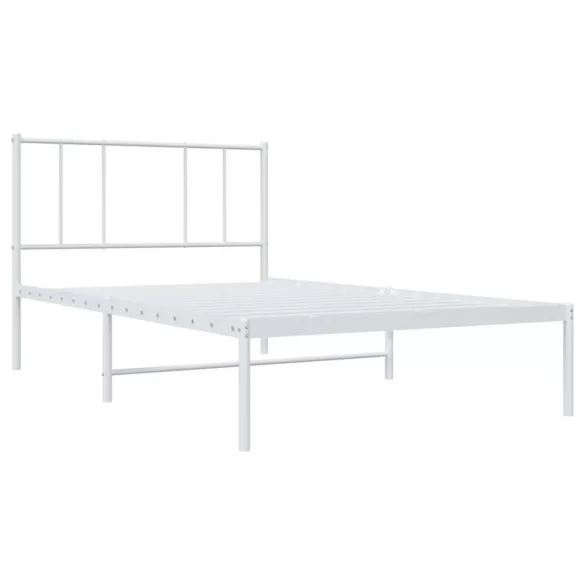 fehér fém ágykeret fejtámlával 90x190 cm