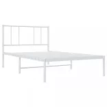 fehér fém ágykeret fejtámlával 90x200 cm