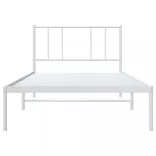 fehér fém ágykeret fejtámlával 90x200 cm