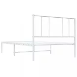 fehér fém ágykeret fejtámlával 90x200 cm