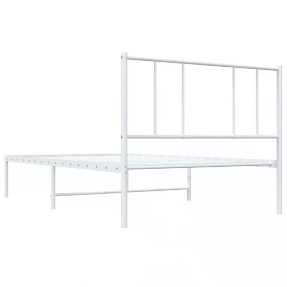 fehér fém ágykeret fejtámlával 90x200 cm