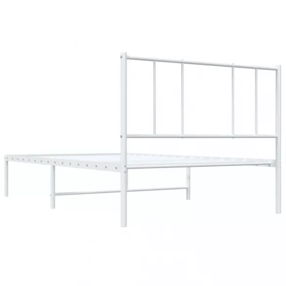 fehér fém ágykeret fejtámlával 100x200 cm