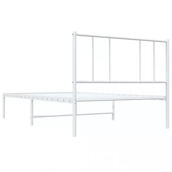 fehér fém ágykeret fejtámlával 107x203 cm