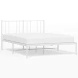 fehér fém ágykeret fejtámlával 120x190 cm